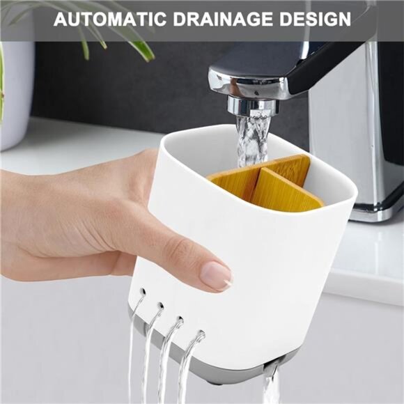 Toothbrush Holder Bathroom Counter Organizer Electric Toothpaste Storage Caddy - Picture 6 of 8